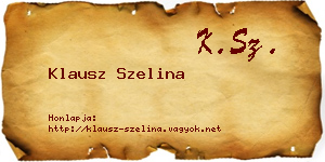Klausz Szelina névjegykártya